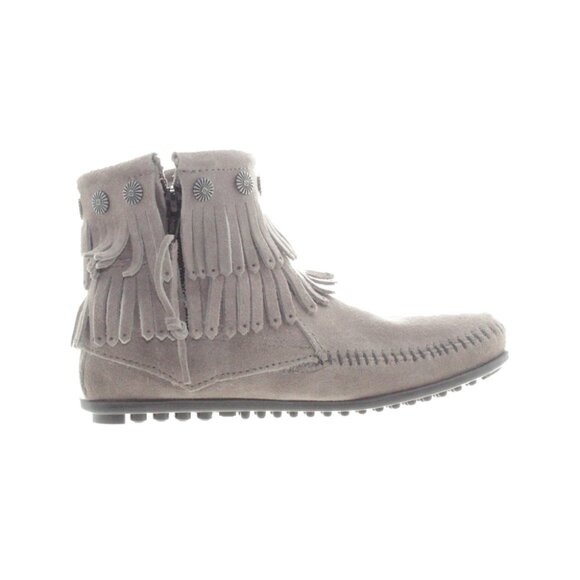 Minnetonka Hi Top Back Zip Boot Grey 291T Women's Boot - Picture 3 of 4